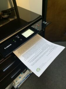 picture of a document printing